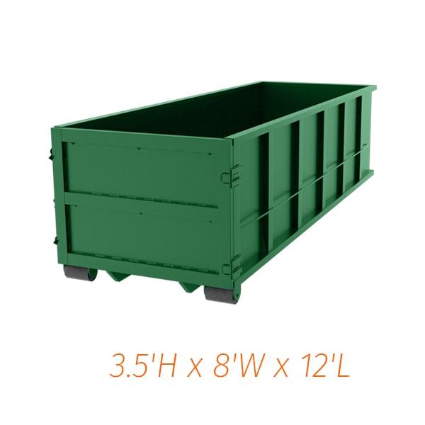 the rental duration for ten yard dumpsters varies depending on the customer's needs